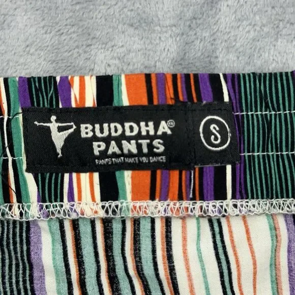 Buddha The Savannah Summer Pants Sz S Multicolor Striped Harem Yoga Flowy Hippie - Picture 5 of 10